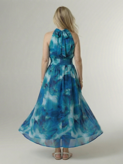 Sylin - Midikleid mit Neckholder und geraffter Taille