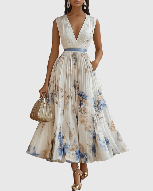 Siena™ - Elegante Plissee Maxi Kleid