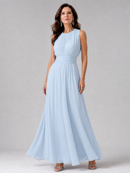 Simran | Ärmelloses Midi-Kleid mit geraffter Taille & fließendem Rock