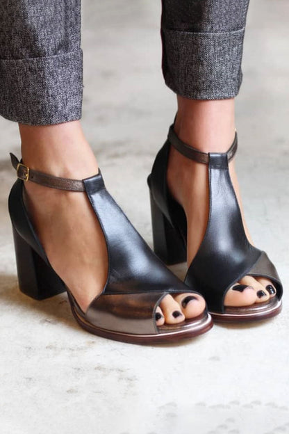 Dagny™ – Patchwork-Heels mit Blockabsatz