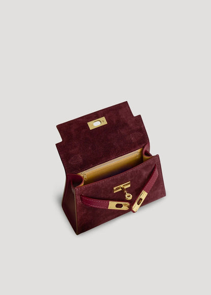 LINA MINI VELOURSLEDER BURGUND