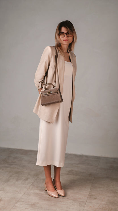 LINA MINI VELOURSLEDER TAUPE