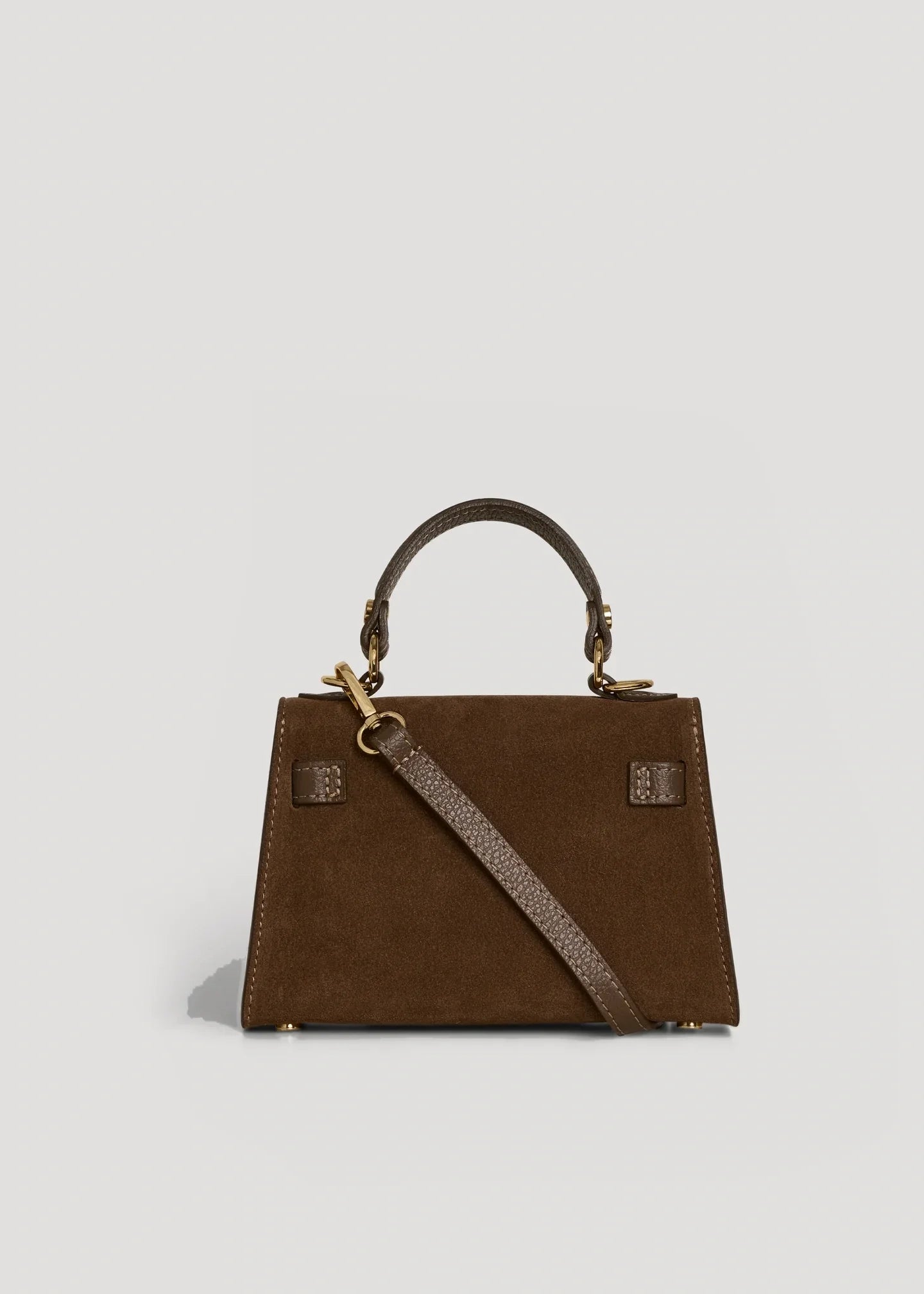 LINA MINI VELOURSLEDER SCHOKOLADENBRAUN UND TAUPE