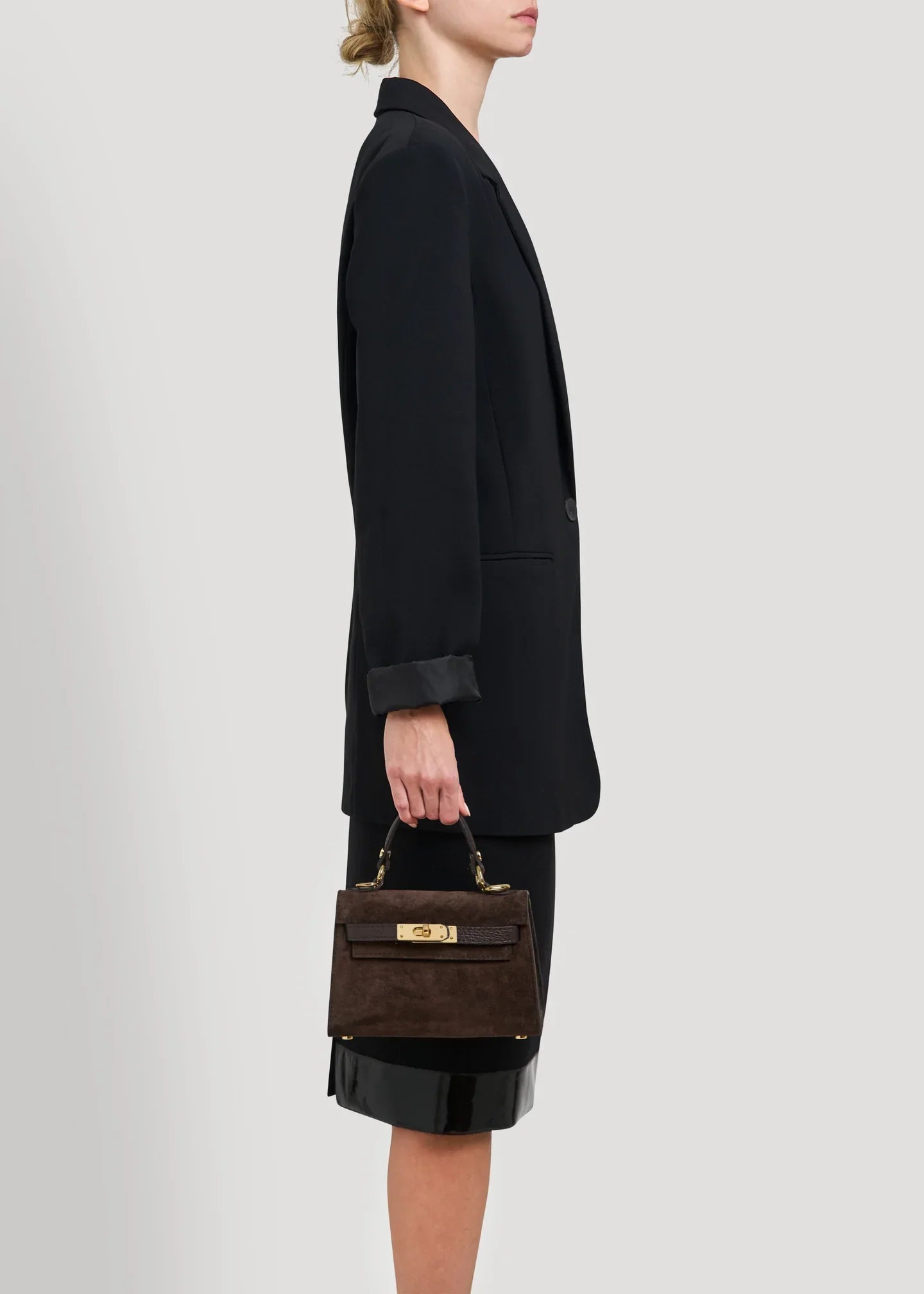LINA MINI VELOURSLEDER ESPRESSO