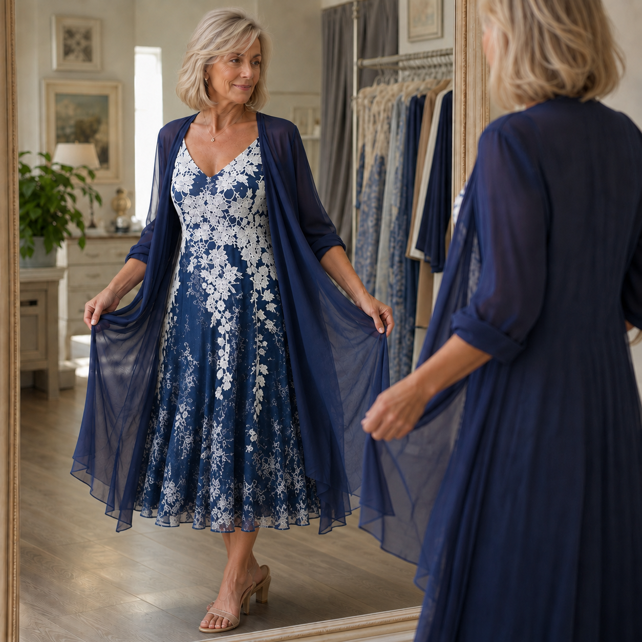 Wearbella – Geblümtes Maxi-Kleid mit passendem Duster
