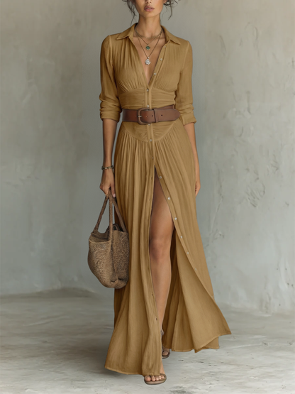 Suzanne | Maxi-kleid mit Reverskragen