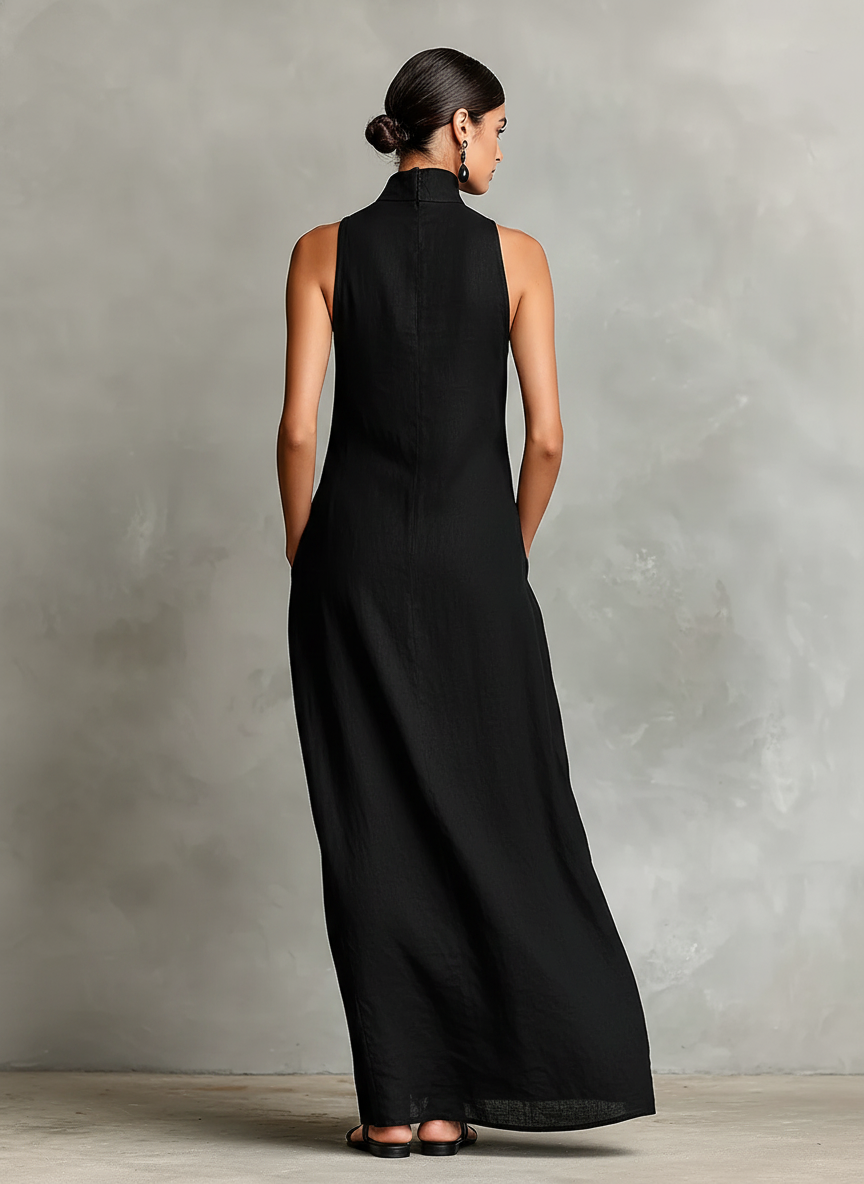 Imeria – Halter-Maxi-Kleid mit Seitentaschen