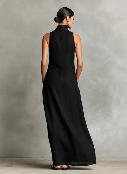Imeria – Halter-Maxi-Kleid mit Seitentaschen
