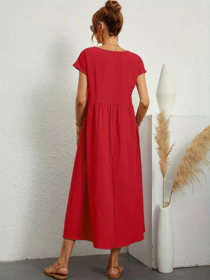 Evi | Fließendes Midikleid zeitlose Eleganz