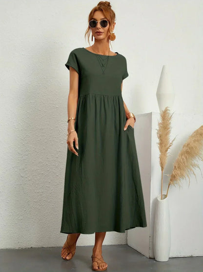 Evi | Fließendes Midikleid zeitlose Eleganz