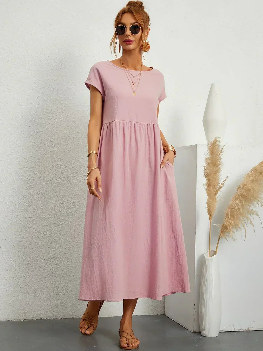 Evi | Fließendes Midikleid zeitlose Eleganz