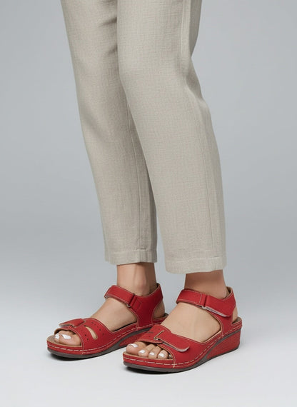 Bequeme Damen-Sandalen mit Klettverschluss & dicker Sohle