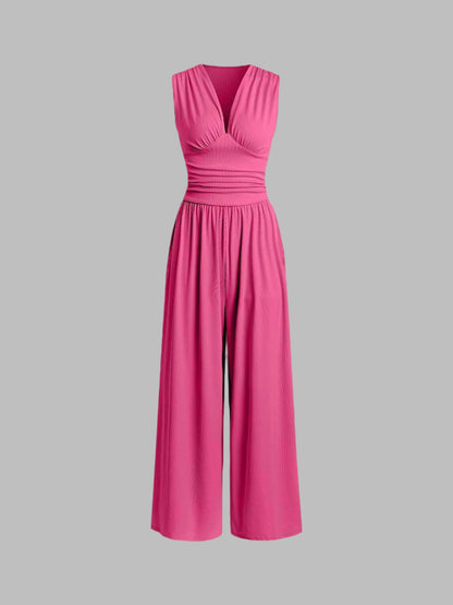 Wilma | Schicker, ärmelloser Jumpsuit mit weitem Bein