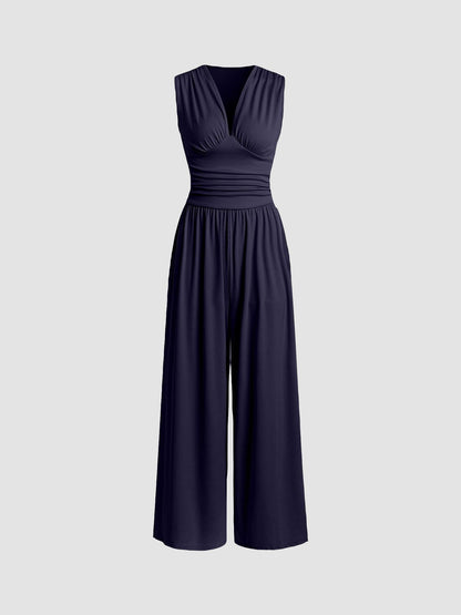 Wilma | Schicker, ärmelloser Jumpsuit mit weitem Bein