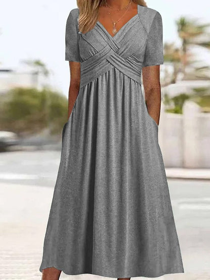 Carmen - Crossover Midi-Kleid für einen stilvollen Look
