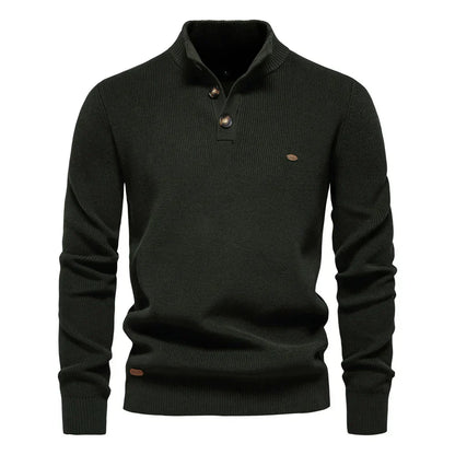 Konrad | Stilvolles Herrenpullover mit Knopfdesign
