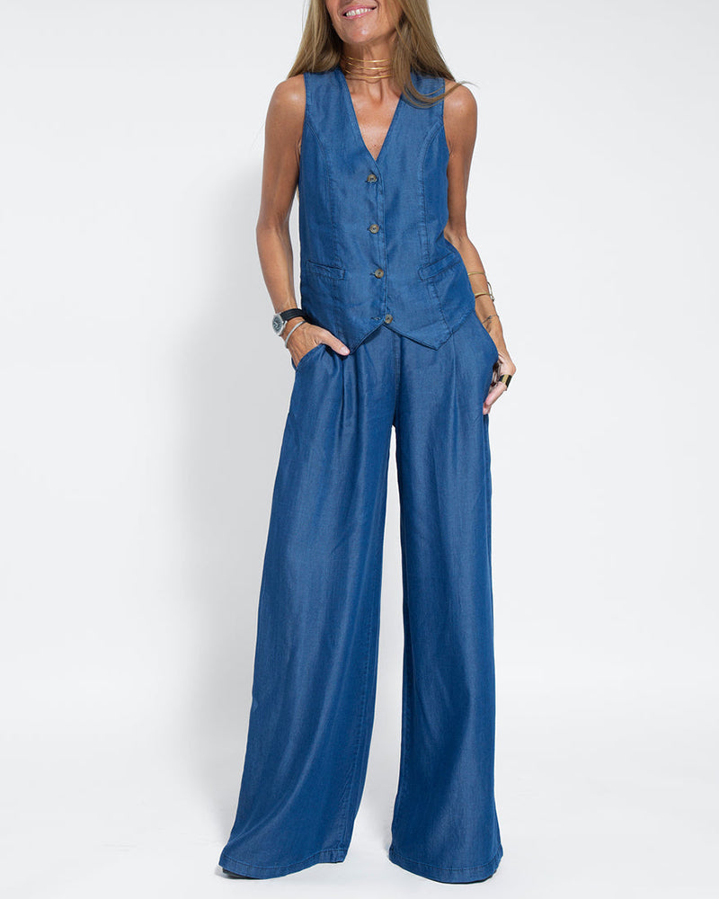 Stella | Damen Elegantes 2-teiliges Leinenset