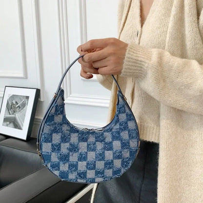 Adriana -  Karierte strukturierte Handtasche