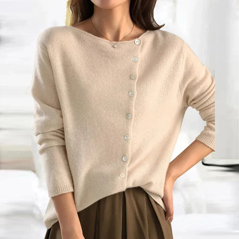 Kyra - Elegante Knopf-Strickjacke