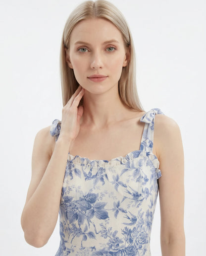 Blumenprint Midi-Kleid — Mühelose Eleganz