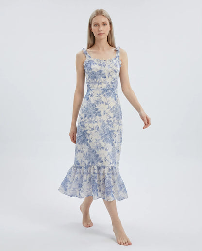 Blumenprint Midi-Kleid — Mühelose Eleganz