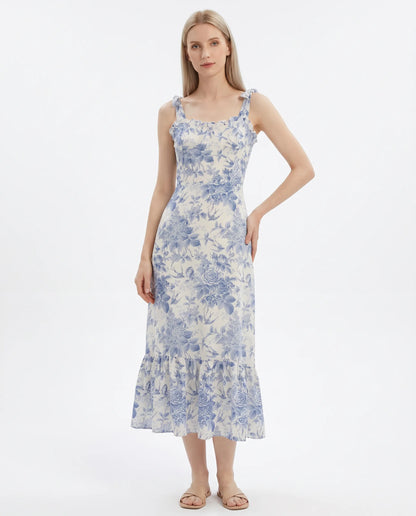 Blumenprint Midi-Kleid — Mühelose Eleganz