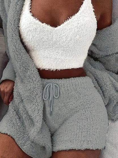Kuschelige, weiche Damen Pyjama Set mit verschiedenen Farben