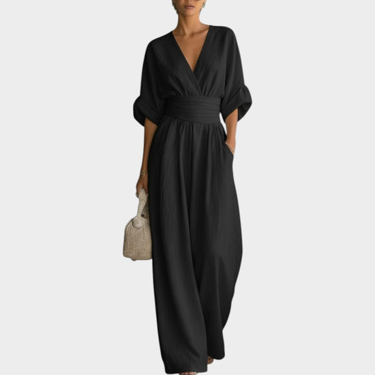 Weicher Drapierter Wide-Leg Jumpsuit
