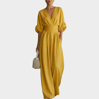 Weicher Drapierter Wide-Leg Jumpsuit