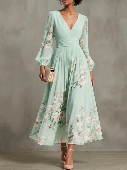 Rosa | Frische Blütenpracht Midi-Kleid