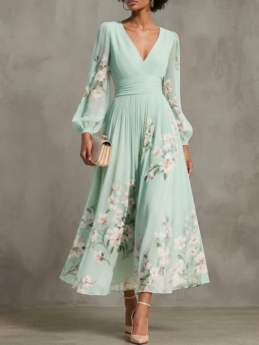 Rosa | Frische Blütenpracht Midi-Kleid