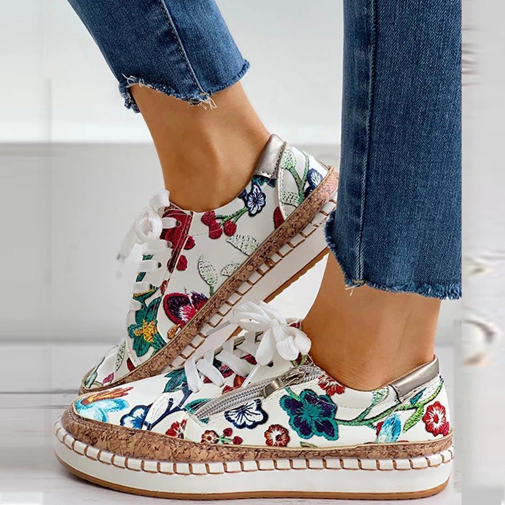 Oluchi™ Orthopädische Sneakers mit Reißverschluss und Blumenmuster