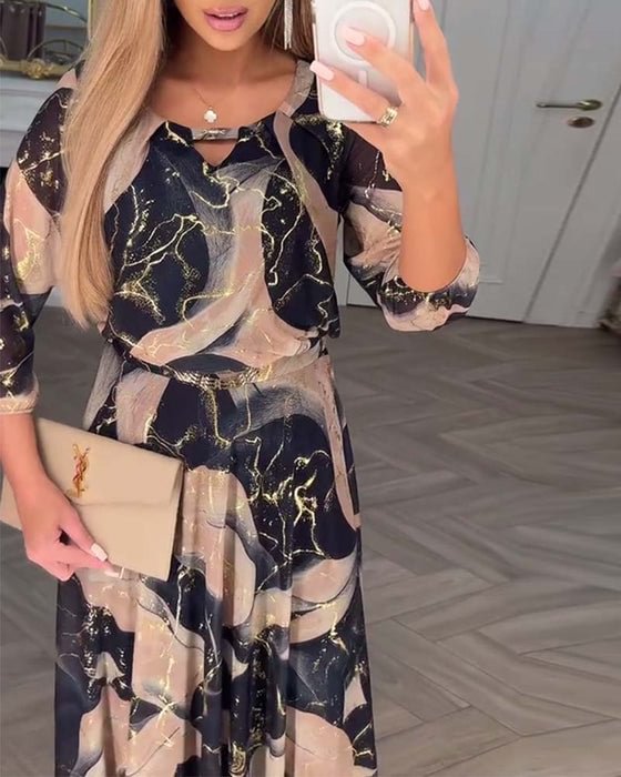 Camille Chiffon-Kleid mit Print