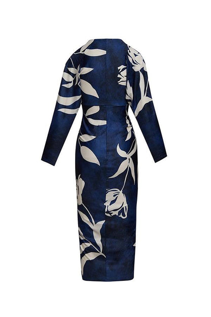 Eva | Sun Escape Einzigartiges Print Dolman Midi Kleid