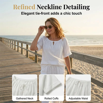 Damen Zweiteiler-Set mit Tunnelzug-Top & weiter Hose | Relaxed Fit