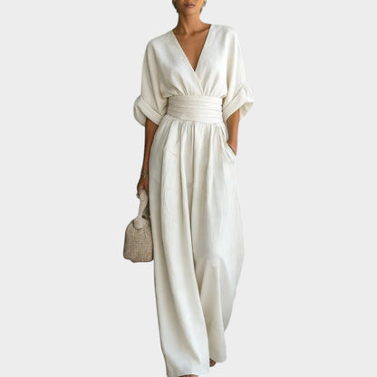 Weicher Drapierter Wide-Leg Jumpsuit
