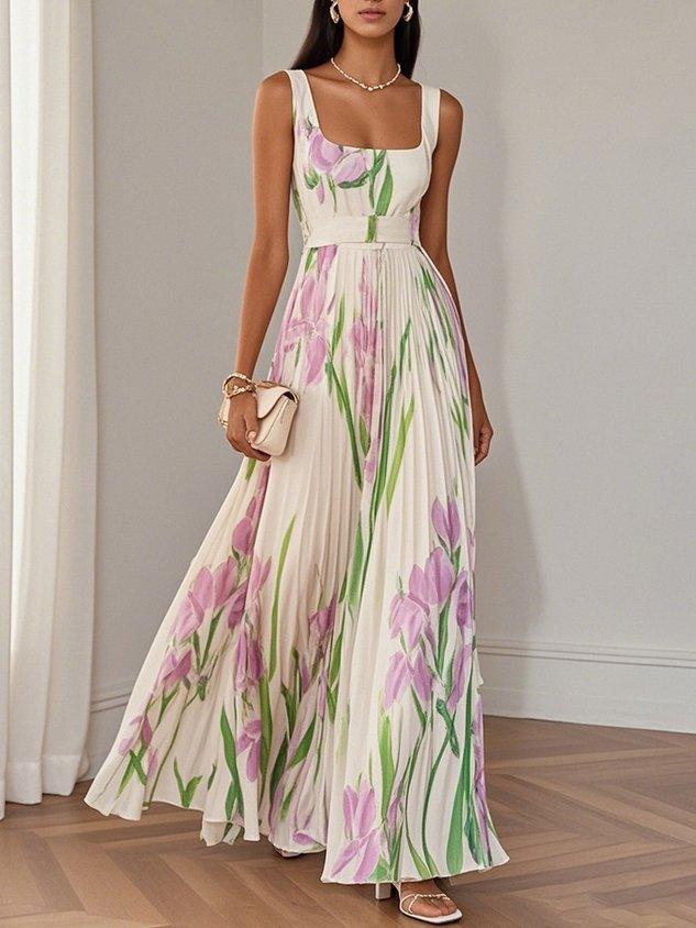 Yara™ - Maxikleid aus Plisseeschiffon