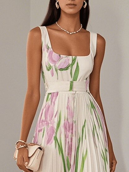 Yara™ - Maxikleid aus Plisseeschiffon