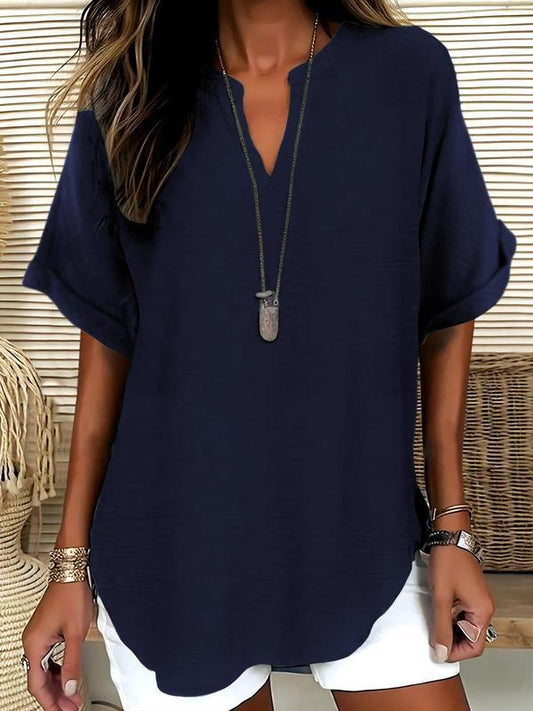 Xalina Bluse mit Kerb-Ausschnitt