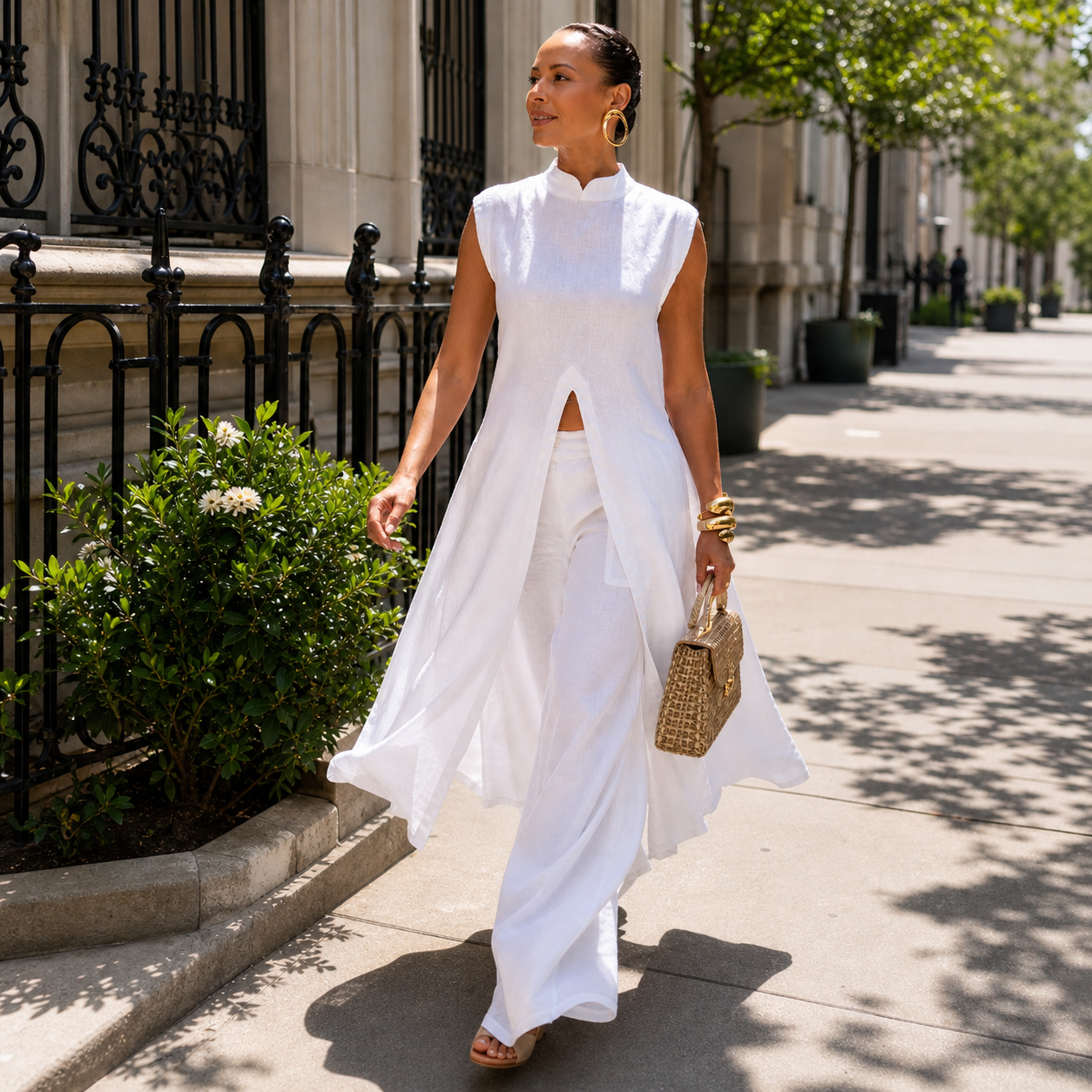 Chiara Imperatore™ Ärmelloses Zweiteiliges Set mit Weithose