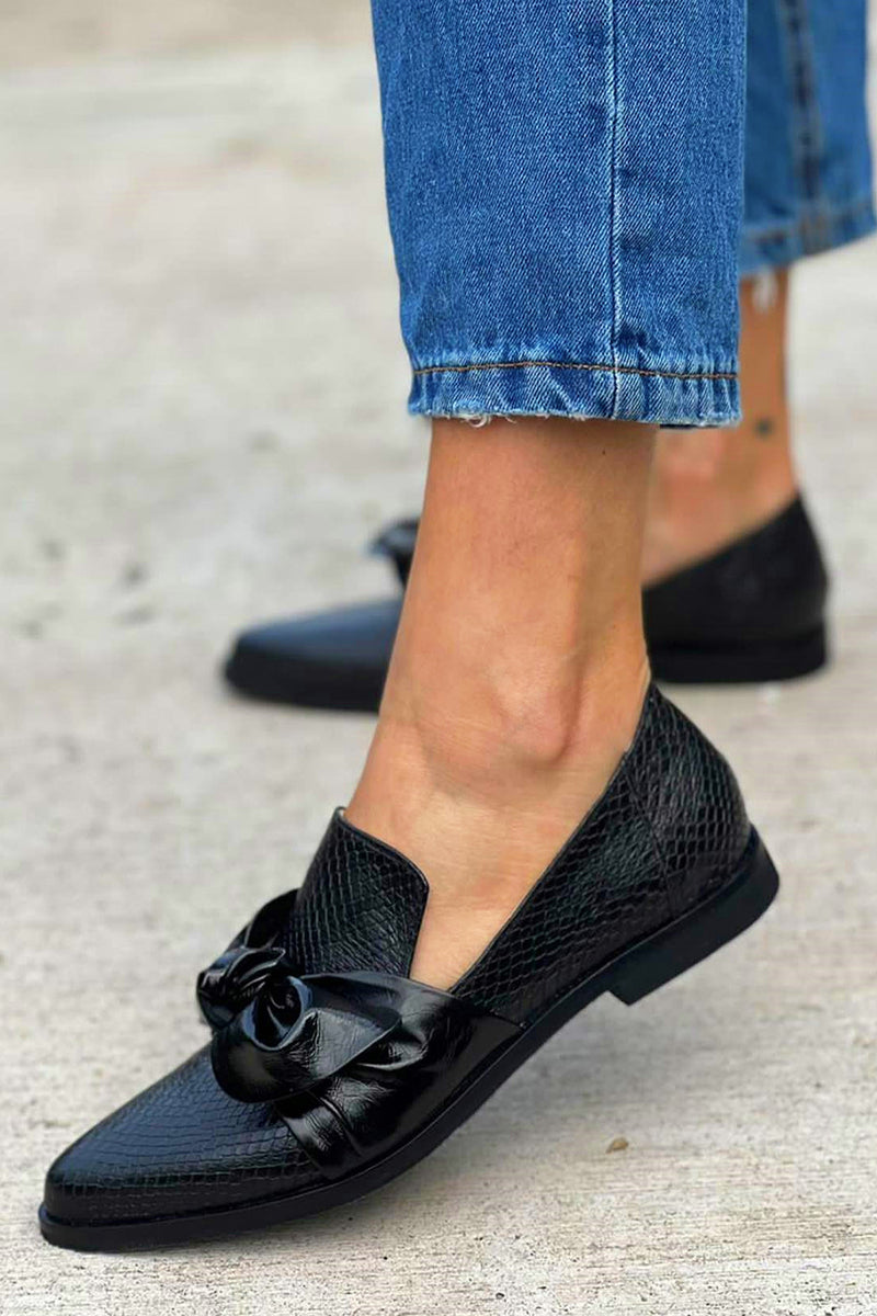 Orla™ – Schwarze Loafer mit Schleife