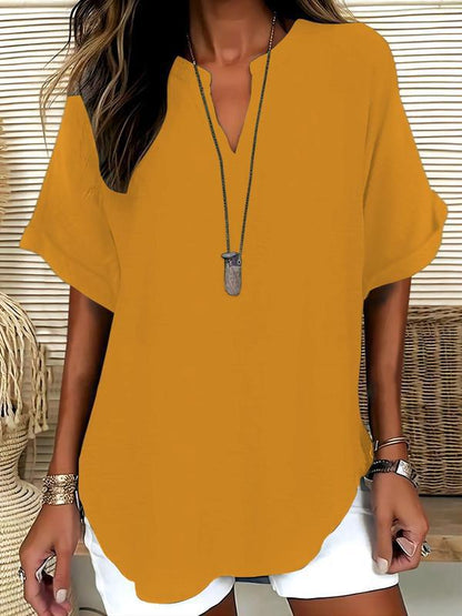 Xalina Bluse mit Kerb-Ausschnitt