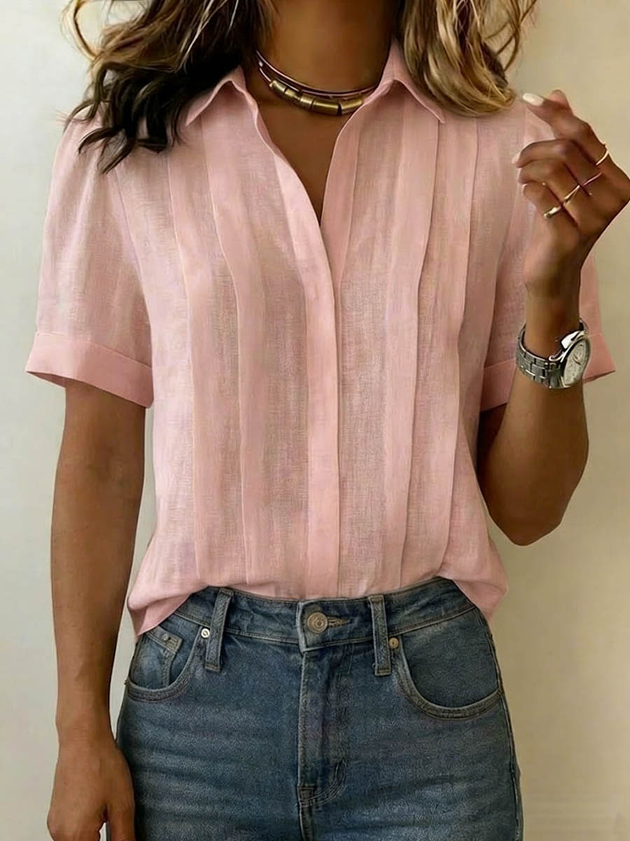 Ionea – Kurzarm-Bluse mit Knopfleiste