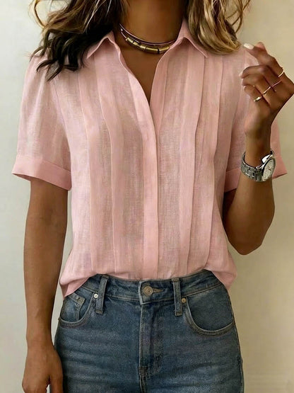 Ionea – Kurzarm-Bluse mit Knopfleiste