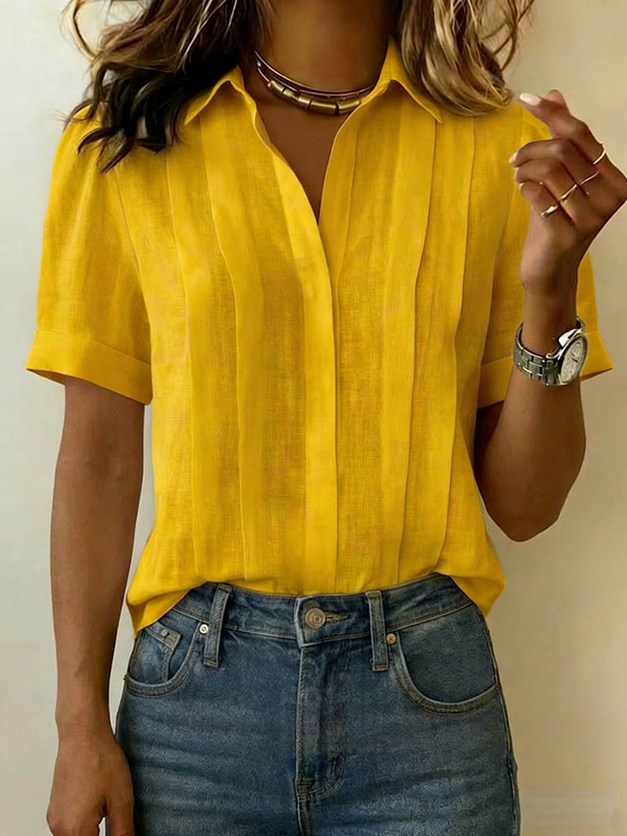 Ionea – Kurzarm-Bluse mit Knopfleiste