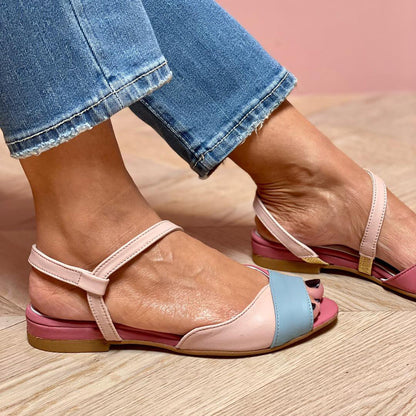 Johanna™ - Asymmetrische rosa Sandalen