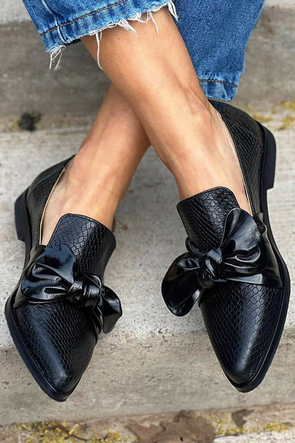 Orla™ – Schwarze Loafer mit Schleife