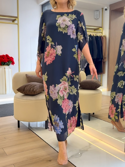Halle Florales Maxi-Kleid in Loose Fit
