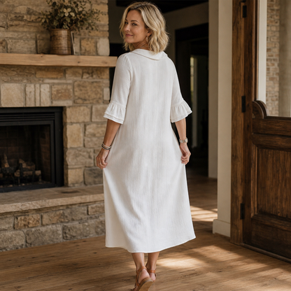 Céleste – A-Linien Midi-Kleid mit Rundhalsausschnitt