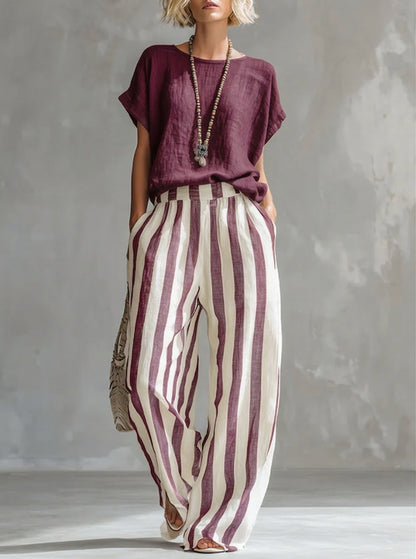 Ophyrelle – Elegantes Zweiteiliges Set mit Streifenmuster